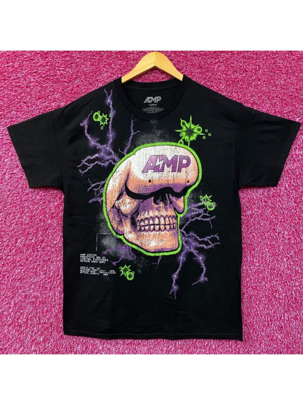AMP Skull Lightning T-Shirt Large
